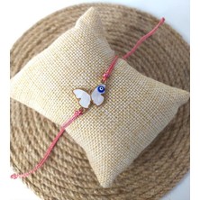 HD Marketim Bileklik Kelebek Nazarlı Ayarlanabilir İp Şans Bileklik Bijuteri Takı Halhal