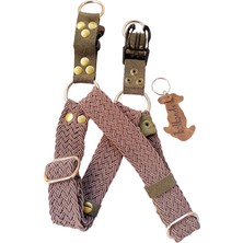 Balkonda Köpek göğüs tasması kemer örgülü kolon vizon renk küçük ırk genişlik:3cm göğüs ölçüsü:40-65cm dog harness GT2-9