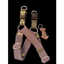 Balkonda Köpek göğüs tasması kemer örgülü kolon vizon renk küçük ırk genişlik:3cm göğüs ölçüsü:40-65cm dog harness GT2-9