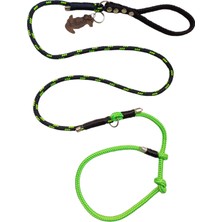 Balkonda Köpek gezdirme kayışı boyun tasmalı küçük ve orta ırk halat yeşil siyah kalınlık:8mm uzunluk:120cm tasma: standart ayarlamalı dog leash TB5-15