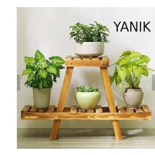 Dembey Ahşap Atölye Saksı Standı Ahşap Çiçeklik Sehpa Saksı Bitki Rafı