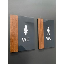 Yön Reklam Wooden Serisi Wc Yönlendirme Levha Seti