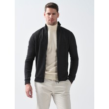 Fabrika Comfort Dik Yaka Düz Antrasit Melanj Erkek Sweatmont cm Swt 17
