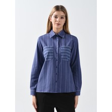U.S. Polo Assn. Gömlek Yaka Mavi Kadın Gömlek Rınzo
