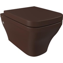 Bocchi Firenze Rimless Asma Klozet Mat Kahverengi Kapak Hariçtir 1304-025-0128