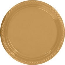 Discount Planet Gold Plastik Tabak 22 cm 25LI
