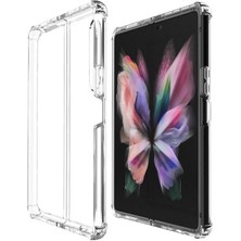 Samsung Galaxy Z Fold 3 Uyumlu Şeffaf Kılıf Anti Shock Darbe Emici Silikon Kapak Esnek Tpu