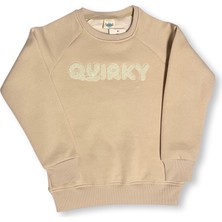 Perendi Erkek Çocuk Sweatshirt Bisiklet Yaka Süzene Nakışlı Düz Renk Kısa Kol