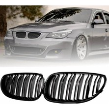 Bmw e60 m5 ön böbrek panjur piano black  2003 - 2009 çift tırnak
