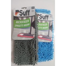 Suff 2 Adet Nemli ve Kuru Makarna Mop Ucu Mikrofiber Paspas Yedeği 60 cm