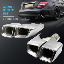 Auto GP Mercedes w204 w213 c63 e63 amg egzoz ucu set krom 4 çıkış kare