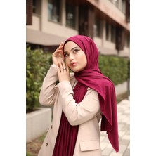 Moda Mevsimi Penye Şal Açık Bordo