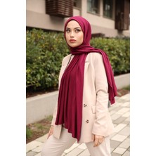 Moda Mevsimi Penye Şal Açık Bordo