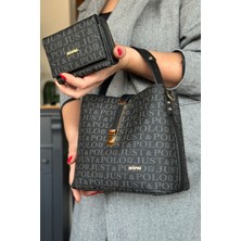 Just Polo Baskı Desenli Özel Seri Çanta Cüzdan Kombini 92055-GD