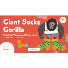 Moritoys Giant Socks Gorilla 40 Kartlı Hafıza, Eşleştirme ve Puzzle Oyunu