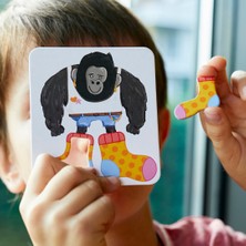 Moritoys Giant Socks Gorilla 40 Kartlı Hafıza, Eşleştirme ve Puzzle Oyunu