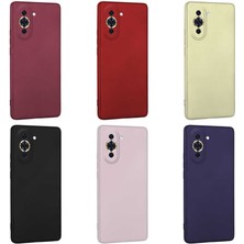 Case 4U Huawei Nova 10 Pro Kılıf Klasik Mat Renkli Yumuşak Premier Silikon Mürdüm