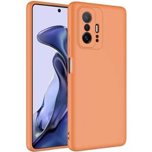 Case 4U Xiaomi Mi 11T 5G Kılıf Kamera Korumalı Içi Kadife Logosuz Mara Lansman Silinebilir Kılıf Turuncu