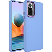 Case 4U Xiaomi Redmi Note 10 Pro Kılıf Metal Çerçeve Hassas Butonlu Renkli Içi Kadife Lansman Kılıfı Luna Kapak Lila