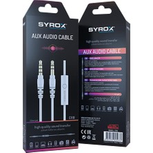 Syrox C118 Audio Aux Mikrofonlu Ses Aktarım Kablosu 3.5mm 1.5mt