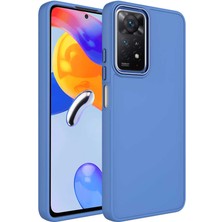 Case 4U Xiaomi Redmi Note 11 Pro 5G Kılıf Metal Çerçeve Hassas Butonlu Renkli Içi Kadife Lansman Kılıfı Luna Kapak Lavanta Grisi