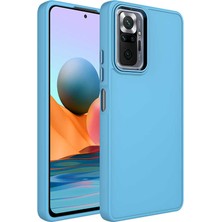 Case 4U Xiaomi Redmi Note 10 Pro Kılıf Metal Çerçeve Hassas Butonlu Renkli Içi Kadife Lansman Kılıfı Luna Kapak Sierra Mavisi