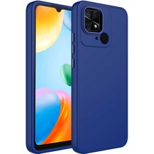 Case 4U Xiaomi Redmi 10c Kılıf Metal Çerçeve Hassas Butonlu Renkli Içi Kadife Lansman Kılıfı Luna Kapak Lacivert