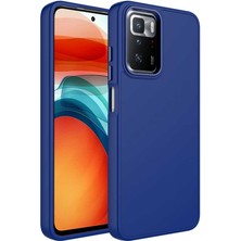 Case 4U Xiaomi Redmi 10 Kılıf Metal Çerçeve Hassas Butonlu Renkli Içi Kadife Lansman Kılıfı Luna Kapak Lacivert