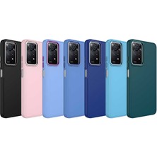 Case 4U Xiaomi Redmi Note 11s Kılıf Metal Çerçeve Hassas Butonlu Renkli Içi Kadife Lansman Kılıfı Luna Kapak Lacivert