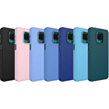 Case 4U Xiaomi Redmi Note 9s Kılıf Metal Çerçeve Hassas Butonlu Renkli Içi Kadife Lansman Kılıfı Luna Kapak Sierra Mavisi