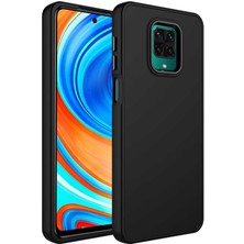 Case 4U Xiaomi Redmi Note 9s Kılıf Metal Çerçeve Hassas Butonlu Renkli Içi Kadife Lansman Kılıfı Luna Kapak Siyah
