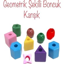 HYD  Geometrik Şekiller Okul Öncesi Eğitim Ince Motor Gelişim Karışık Plastik Boncuk 1 kg