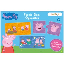 Moritoys Peppa Pig ile Zıt Kavramları Öğreniyorum - 2 Parçalı 10 Adet Zıt Kavramlar Yapboz