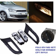 Vw polo 6r sis lambası farı ve far sis anahtarı çift duylu çerçeveli 2009 / 2014