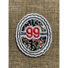 Gönülden Tasarım 8x7 cm Serpme Taşlı 99 Arma Aplike