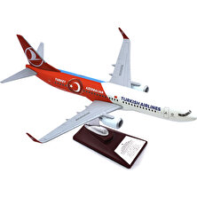 Zekupp 1:100 Boeing 737-800 Thy Lisanslı Model Uçak, Thy Uçak Maketi, Uçmayı Sevenler Için Dekoratif Kaideli Ürün, Koleksiyonerler Için Uçak
