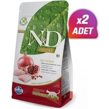 N&D Prime Tavuk ve Narlı Kısırlaştırılmış Kedi Maması 5 kg 2 Adet