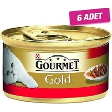 Gourmet Gold Parça Sığır Etli Yetişkin Kedi Konservesi 85 gr 6 Adet