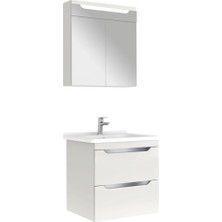 Kale Casilla 65 cm Satin Gri Banyo Dolabı Takımı (Ayna Dolabı)