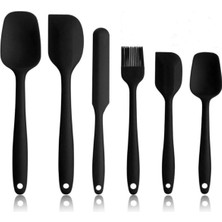 Cook Case Servis Spatula Seti Silikon 6'lı Siyah