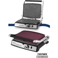 Goldmaster Tostmix Mürdüm Paslanmaz Çelik 2000 Watt Granit Çıkarılabilir Plakalı Tost ve Izgara Makinesi