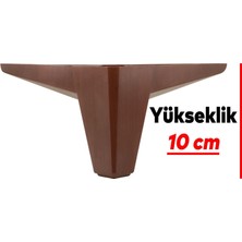 Nzb Lüks Mobilya Kanepe Sehpa Puf Koltuk Ayağı 10 cm Kahverengi Ahşap Desenli Baza Ayak