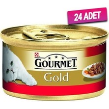 Gourmet Gold 24 Adet Parça Sığır Etli Yetişkin Kedi Konservesi 85 gr