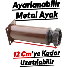 Nzb Mobilya Kanepe Baza Koltuk Metal Destek Ayağı Ayarlanabilir Kahverengi Ayak 10 cm