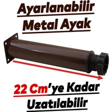 Nzb Mobilya Kanepe Baza Koltuk Metal Destek Ayağı Ayarlanabilir Kahverengi Ayak 20 cm