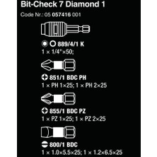 Wera Bit-Check 7 Diamond 1  Bitorsion Bits Seti 05057416001