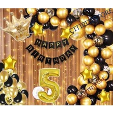 Çıtı Pıtı Store Kral Taçlı 5 Yaş Balon Zinciri Doğum Günü Seti