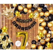 Çıtı Pıtı Store Kral Taçlı 7 Yaş Balon Zinciri Doğum Günü Seti