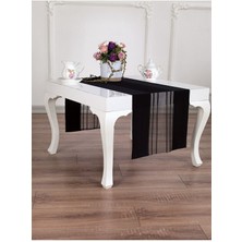 Efor Perde Siyah Runner Amerikan Servis Masa Örtüsü Yumuşak Dokulu 40 x 140 cm Kolay Ütülenebilir