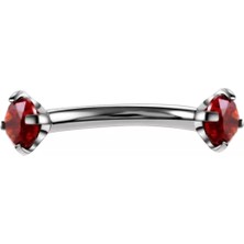 Bylin Cerrahi Çelik Zirkon Taşlı Muz Piercing - 16G